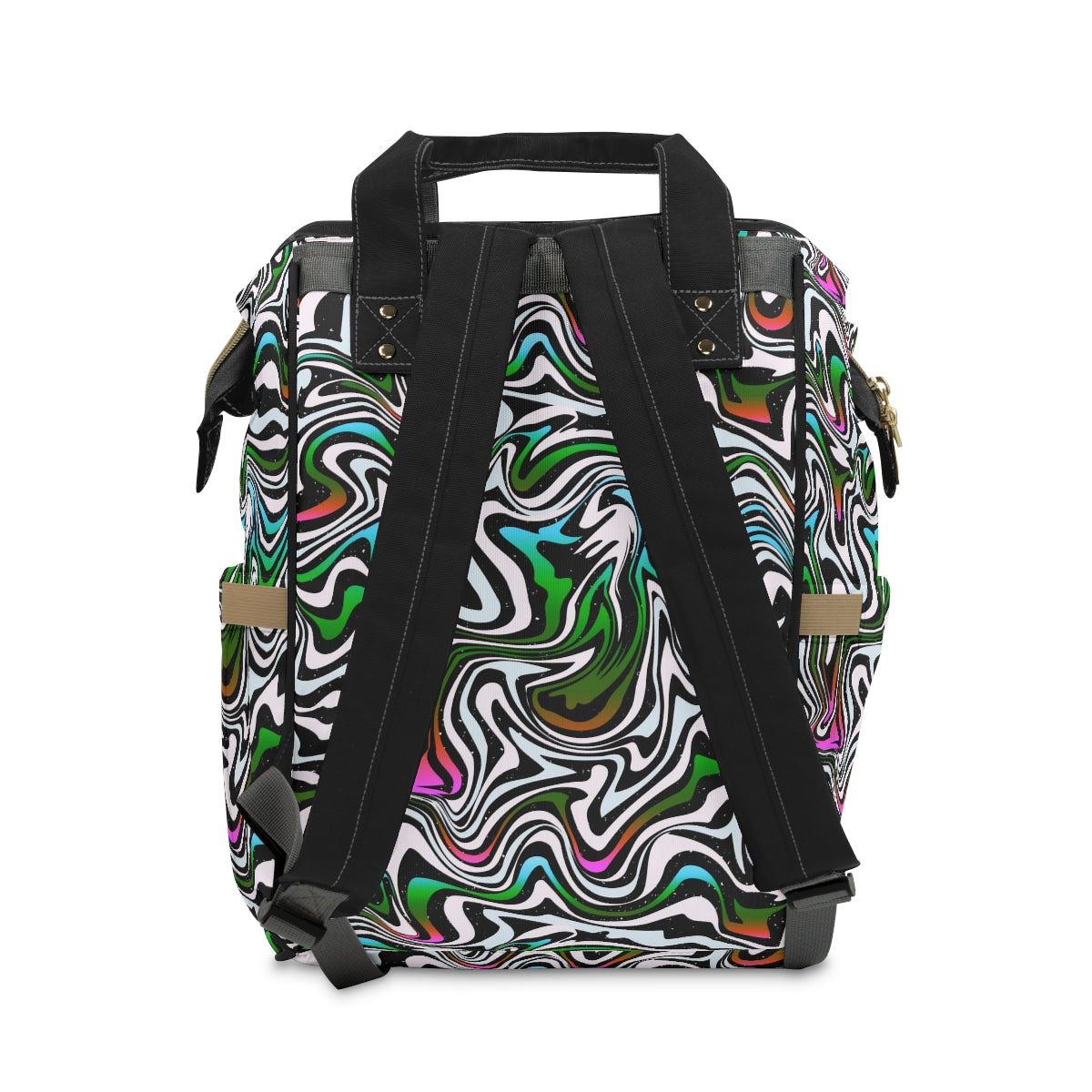 Colorful Curvy Lines Multifunctional Backpack