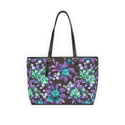 Tropical Flowers PU Leather Shoulder Bag