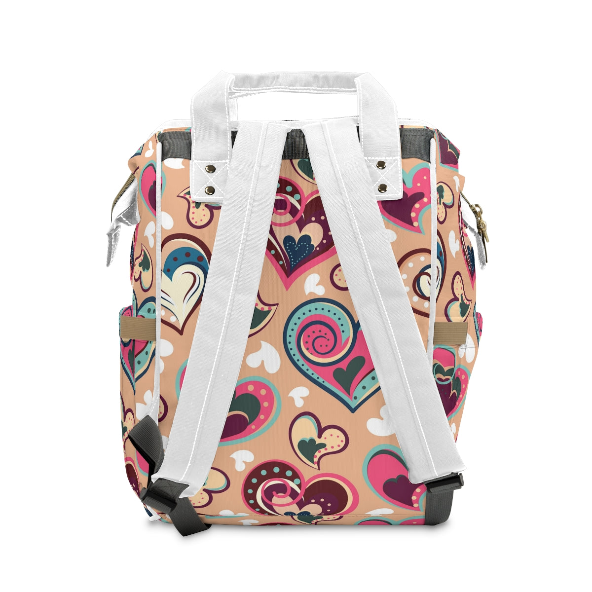 Colorful Doodle Hearts Multifunctional Backpack