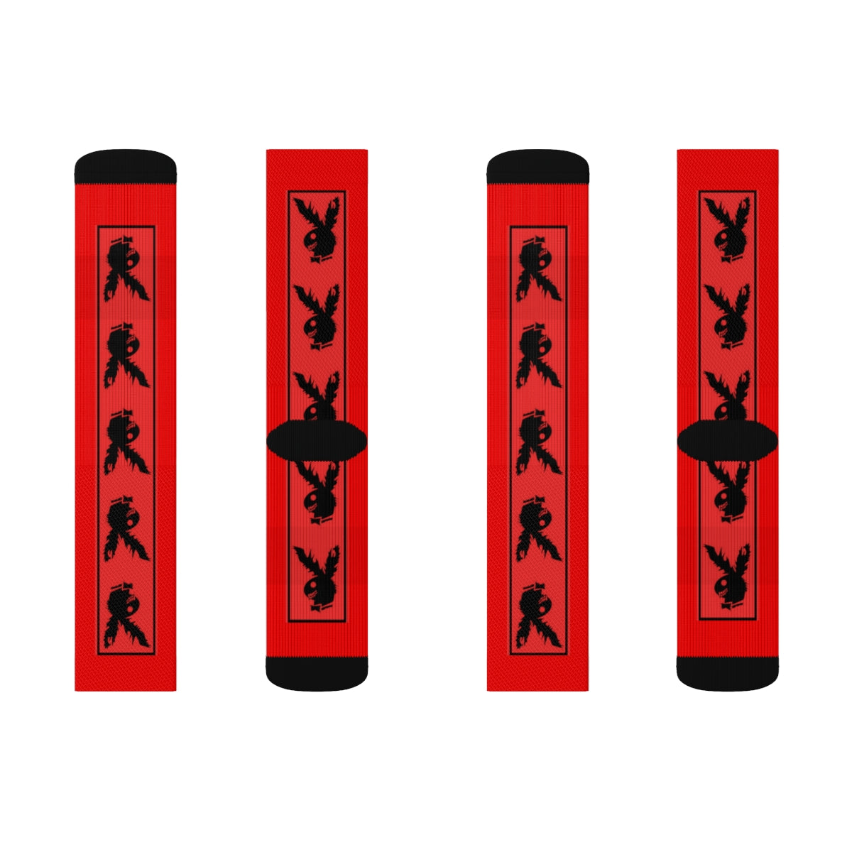 Play Boy Red & Black Crew Socks