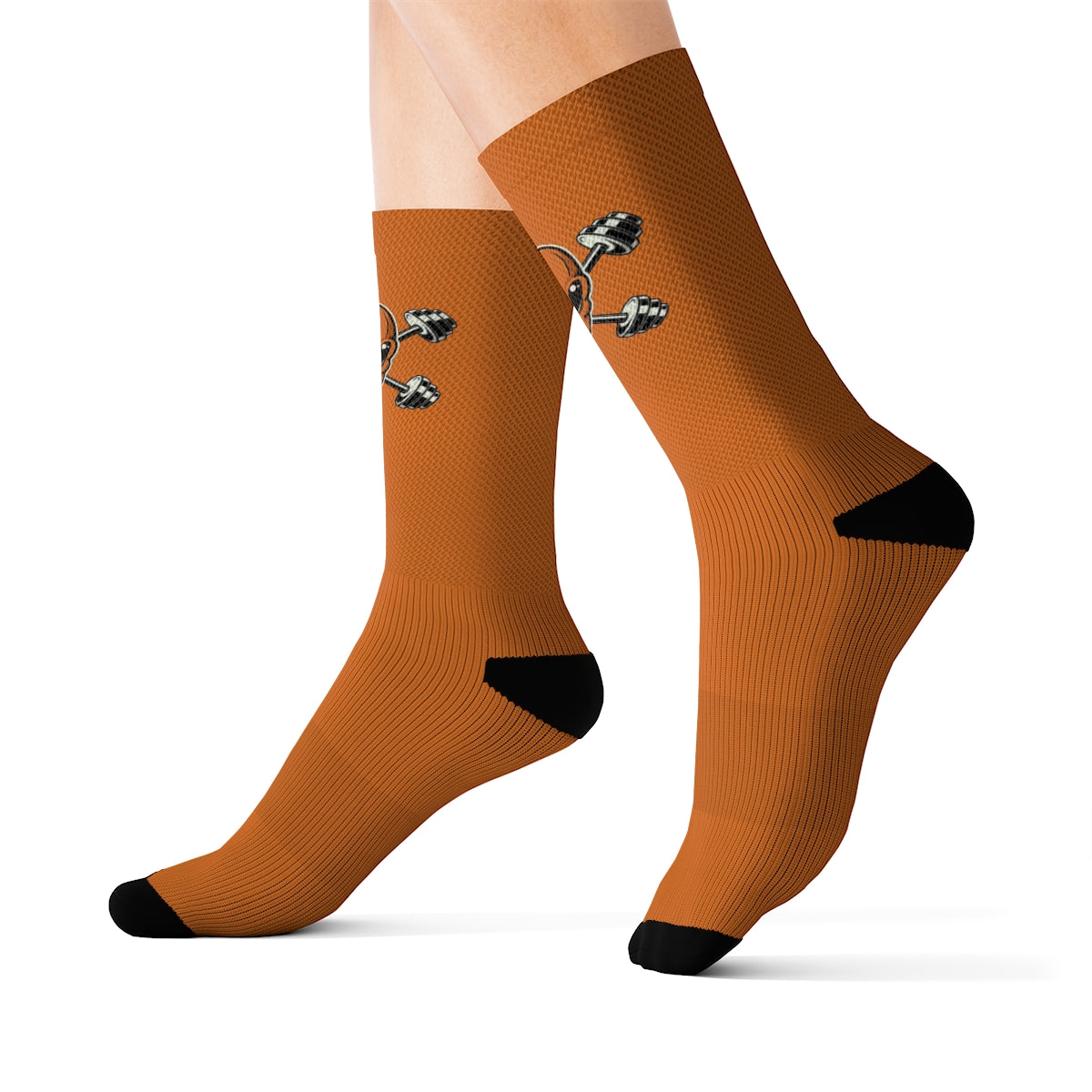 Orange Alien Gym Crew Socks