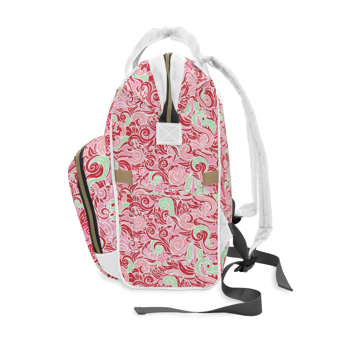 Red & Green Swirls Multifunctional Backpack