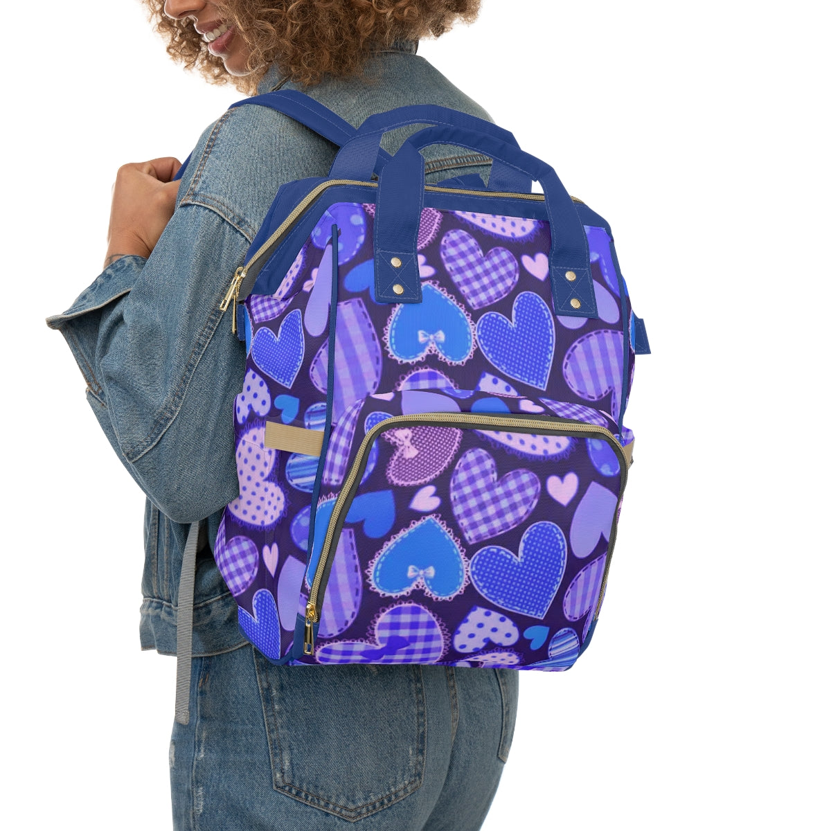 Cute Blue Hearts Multifunctional Backpack