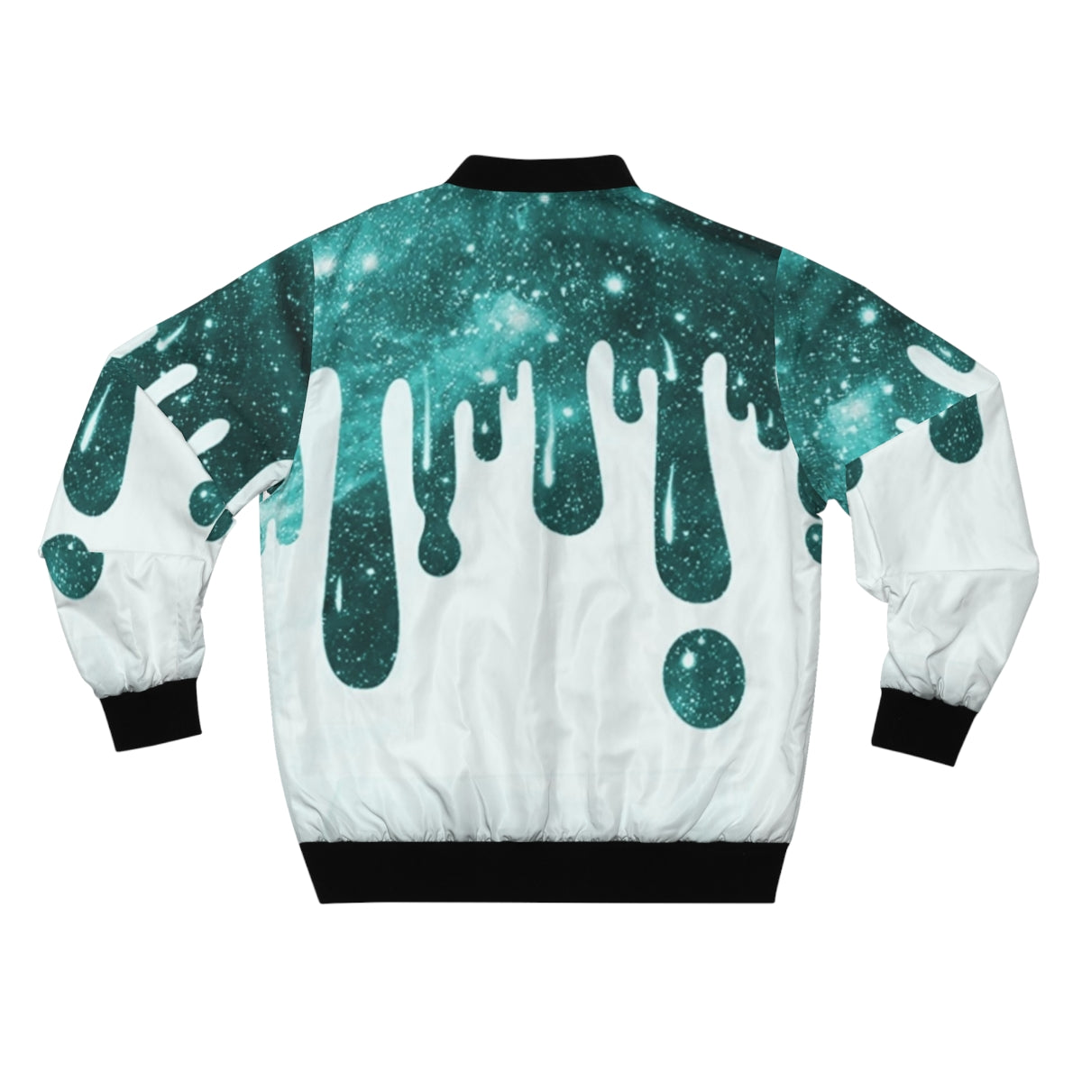 Drippy Teal & White Bomber Jacket