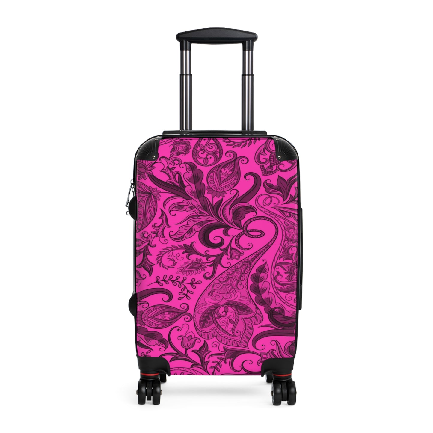 Cute Flower Pink & Black Cabin Suitcase